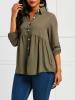 Army Green Long Sleeve Women's blouses