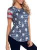 Star Stripe Splicing  Women's T-shirt