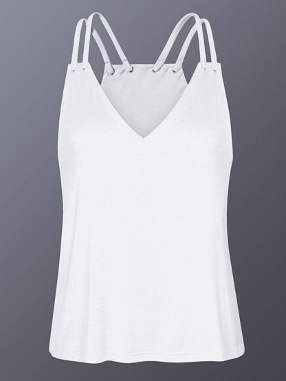 Women's Pure Color V-Neck Slim Tank Top