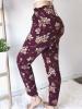 Floral High-Waist Casual Pants