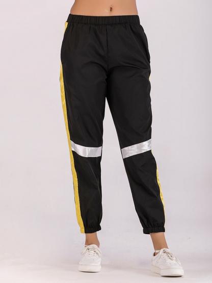 Sporty Color Block Patchwork Women's Harem Pants