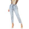 Asymmetric Cut Plain Pocket Women's Jeans