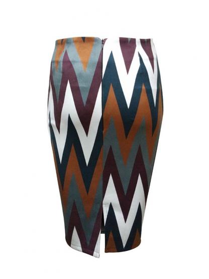 Color Block Women's Bodycon Skirt