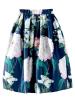 Pleated Floral Mid-Calf Women's Skirt