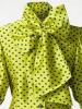 Polka Dot Bow Knot Single Breast Women's Blouse